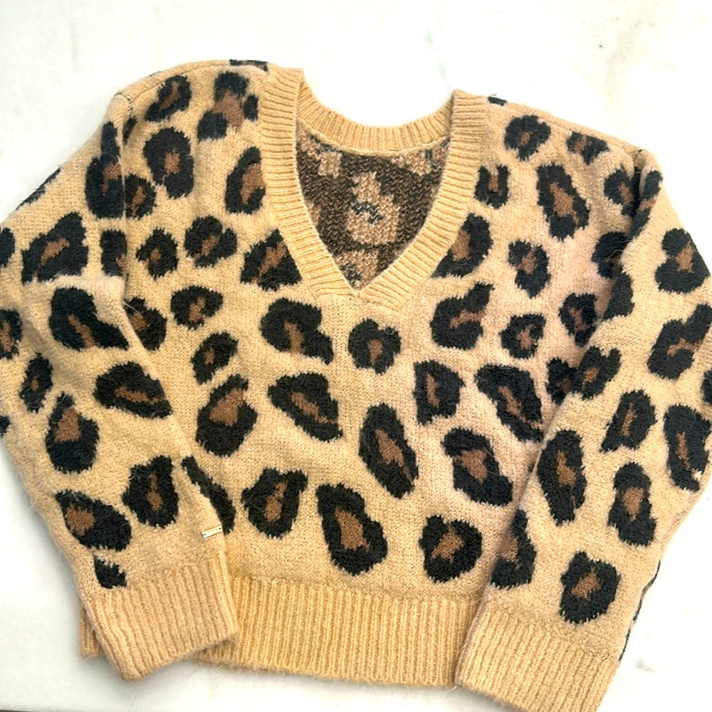 Victoria’s Secret Pink Leopard Sweater- Size Medium